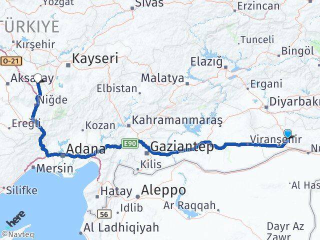 Mardin Derinkuyu Nevşehir Arası Kaç Km - Yol Haritası