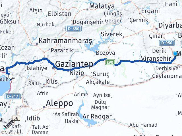 Mardin Dörtyol Hatay Arası Kaç Km - Yol Haritası