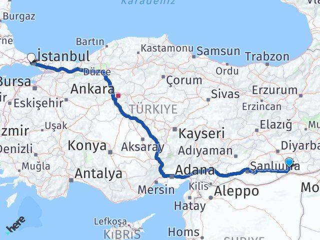 Mardin Esenler İstanbul Arası Kaç Km - Yol Haritası