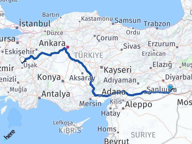 Mardin Gediz Kütahya Arası Kaç Km - Yol Haritası