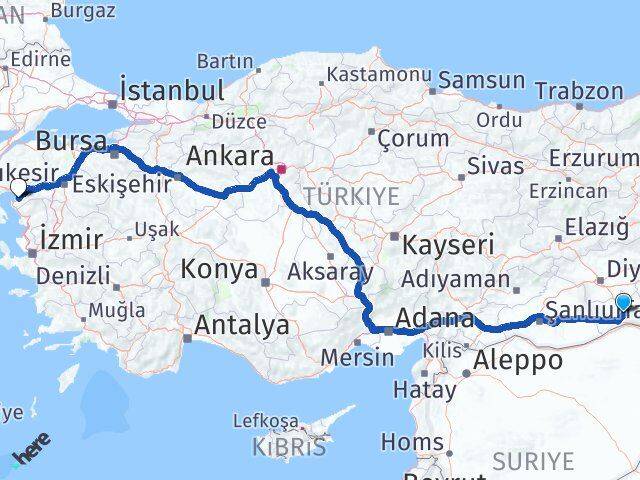 Mardin Gömeç Balıkesir Arası Kaç Km - Yol Haritası