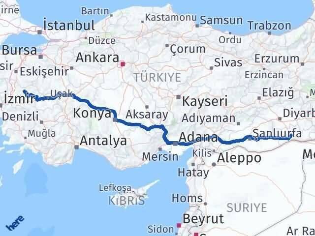 Mardin Gördes Manisa Arası Kaç Km - Yol Haritası