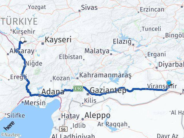 Mardin Gülşehir Nevşehir Arası Kaç Km - Yol Haritası