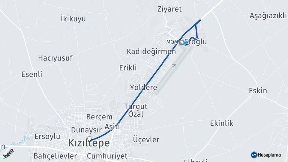 Mardin Havalimanı Kızıltepe Mardin Arası Kaç Km - Yol Haritası