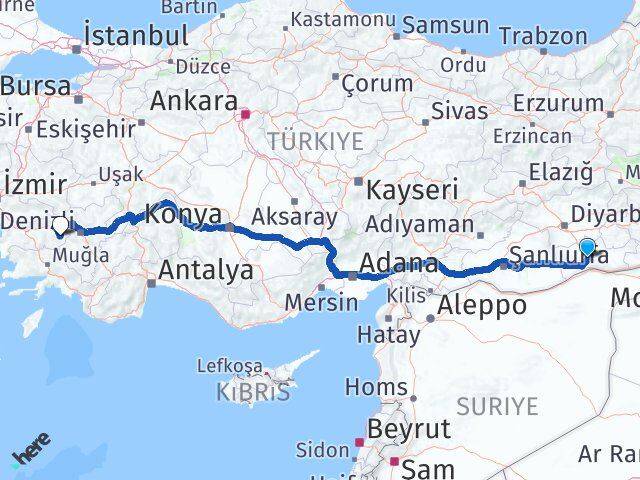 Mardin Karacasu Aydın Arası Kaç Km - Yol Haritası