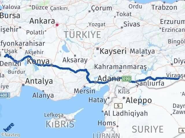 Mardin Karahallı Uşak Arası Kaç Km - Yol Haritası