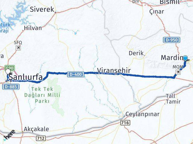 Mardin Karaköprü Şanlıurfa Arası Kaç Km - Yol Haritası