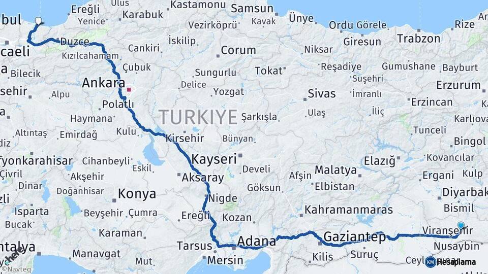 Mardin Karasu Sakarya Arası Kaç Km - Yol Haritası