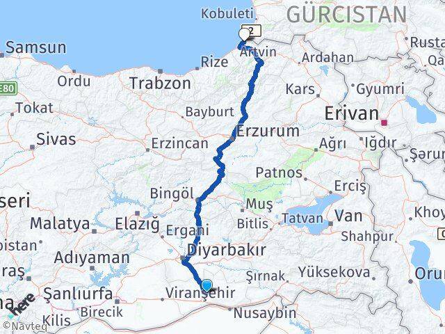 Mardin Kemalpaşa Artvin Arası Kaç Km - Yol Haritası