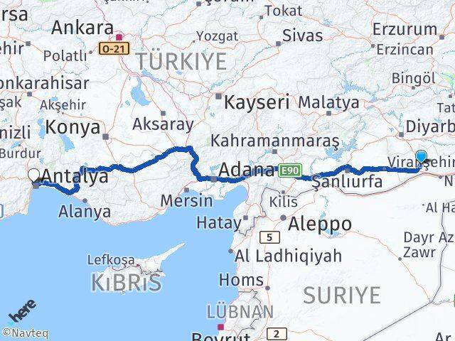 Mardin Kepez Antalya Arası Kaç Km - Yol Haritası