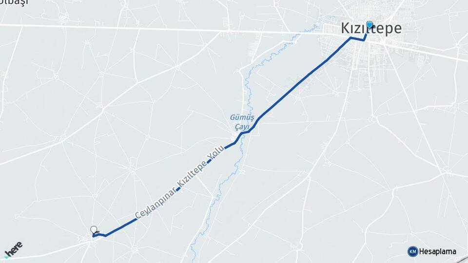 Mardin Kızıltepe Dikmen Kızıltepe Arası Kaç Km - Yol Haritası