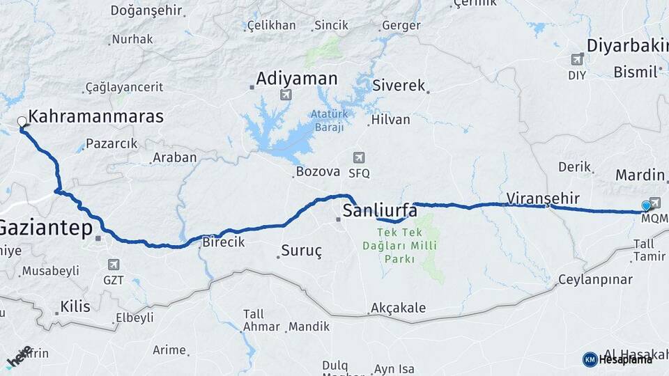 Mardin Kızıltepe Kahramanmaraş Arası Kaç Km - Yol Haritası