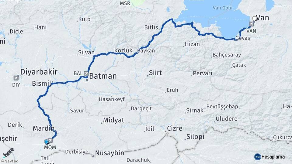 Mardin Kızıltepe Van Arası Kaç Km - Yol Haritası