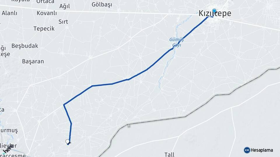 Mardin Kızıltepe Yarımca Kızıltepe Arası Kaç Km - Yol Haritası