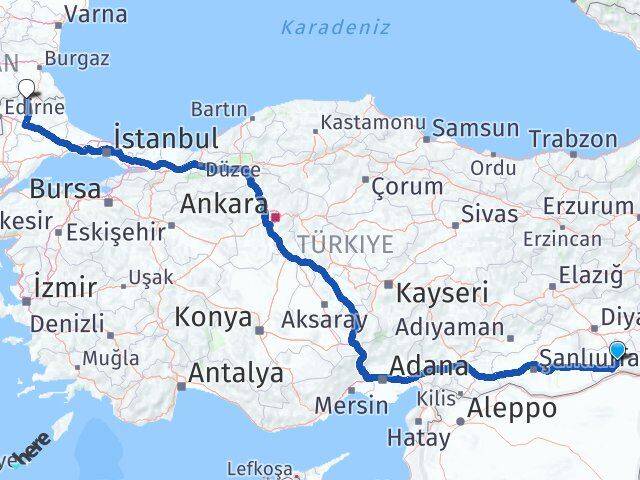 Mardin Kofçaz Kırklareli Arası Kaç Km - Yol Haritası
