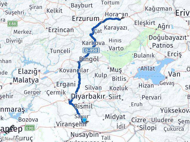 Mardin Köprüköy Erzurum Arası Kaç Km - Yol Haritası