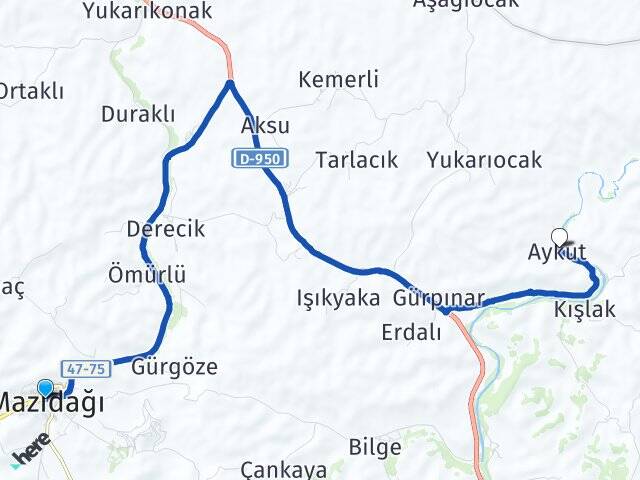 Mardin Mazıdağı Aykut Mazıdağı Arası Kaç Km - Yol Haritası