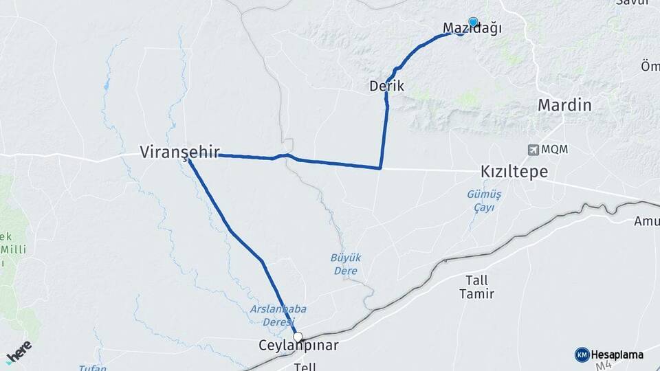 Mardin Mazıdağı Ceylanpınar Şanlıurfa Arası Kaç Km - Yol Haritası