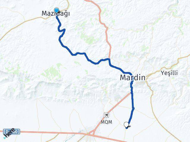 Mardin Mazıdağı Gökçe Artuklu Arası Kaç Km - Yol Haritası