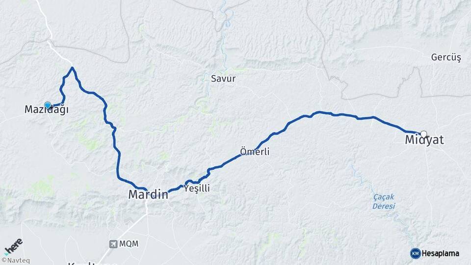 Mardin Mazıdağı Midyat Arası Kaç Km - Yol Haritası