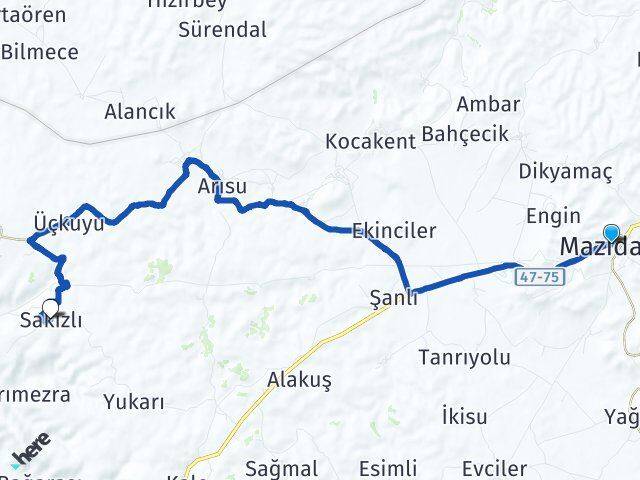 Mardin Mazıdağı Sakızlı Mazıdağı Arası Kaç Km - Yol Haritası