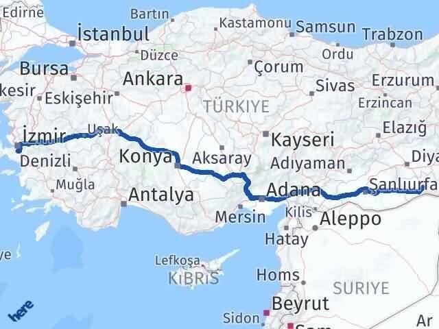 Mardin Menderes İzmir Arası Kaç Km - Yol Haritası