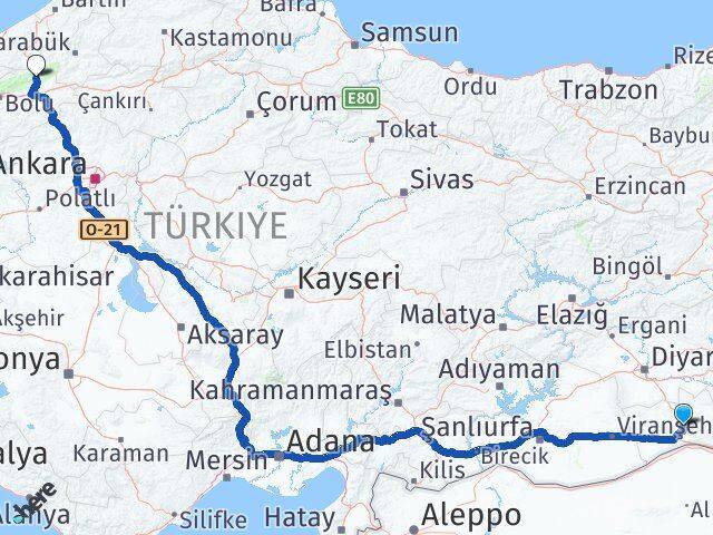 Mardin Mengen Bolu Arası Kaç Km - Yol Haritası