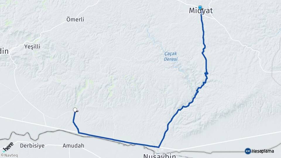 Mardin Midyat Dara Artuklu Arası Kaç Km - Yol Haritası