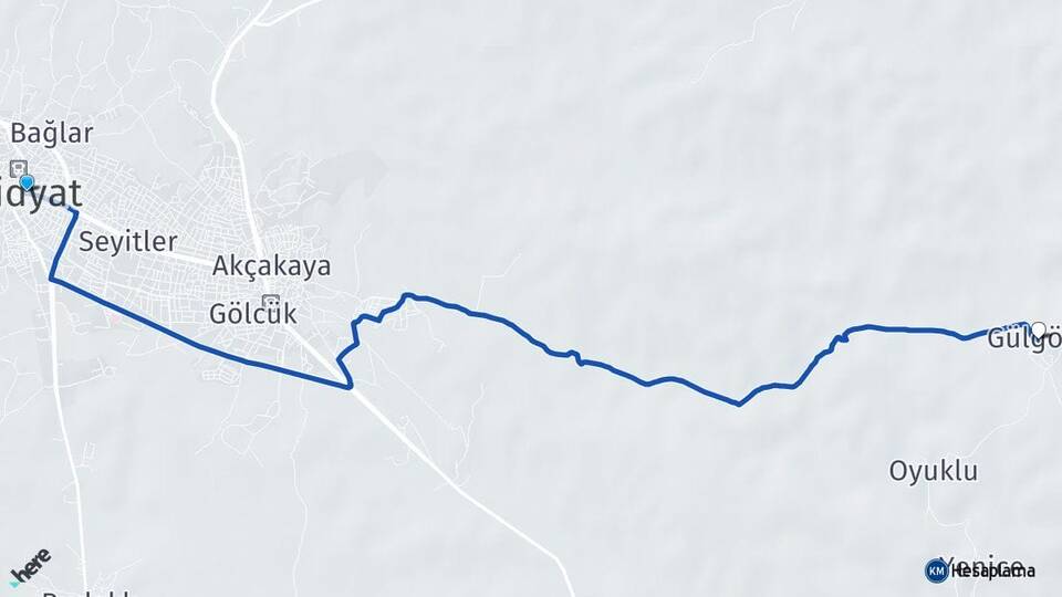 Mardin Midyat Gülgöze Midyat Arası Kaç Km - Yol Haritası