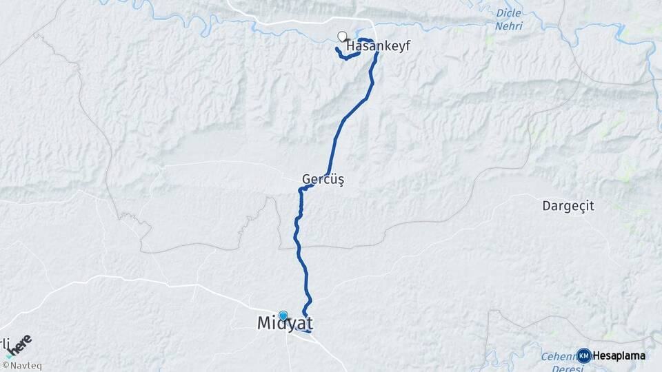 Mardin Midyat Hasankeyf Batman Arası Kaç Km - Yol Haritası