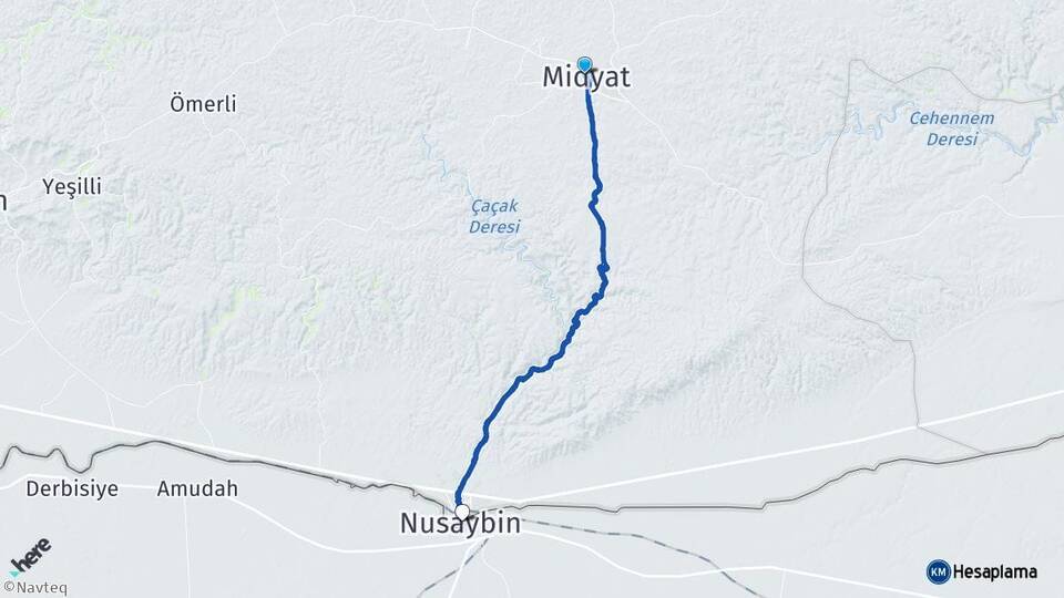 Mardin Midyat Nusaybin Arası Kaç Km - Yol Haritası