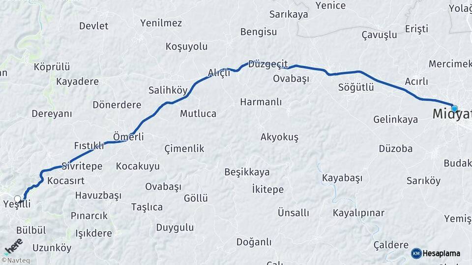 Mardin Midyat Yeşilli Arası Kaç Km - Yol Haritası