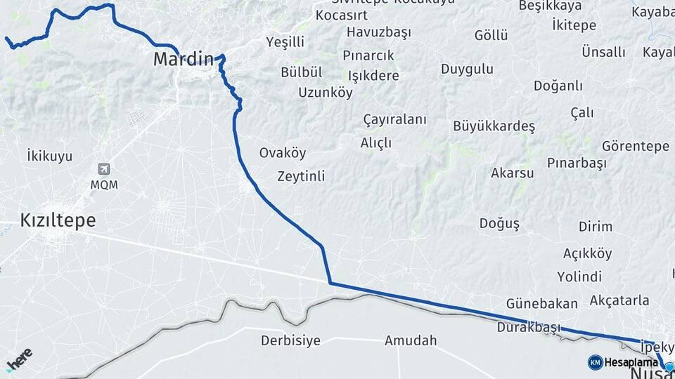 Mardin Nusaybin Artuklu Arası Kaç Km - Yol Haritası