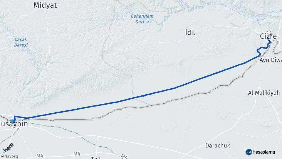 Mardin Nusaybin Cizre Şırnak Arası Kaç Km - Yol Haritası