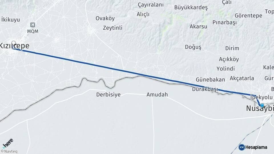 Mardin Nusaybin Kızıltepe Arası Kaç Km - Yol Haritası
