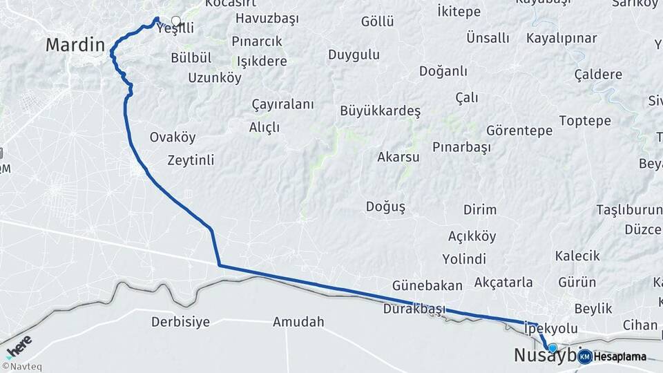 Mardin Nusaybin Yeşilli Arası Kaç Km - Yol Haritası