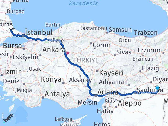 Mardin Saray Tekirdağ Arası Kaç Km - Yol Haritası