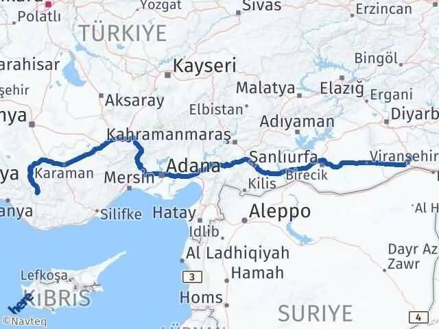 Mardin Sarıveliler Karaman Arası Kaç Km - Yol Haritası