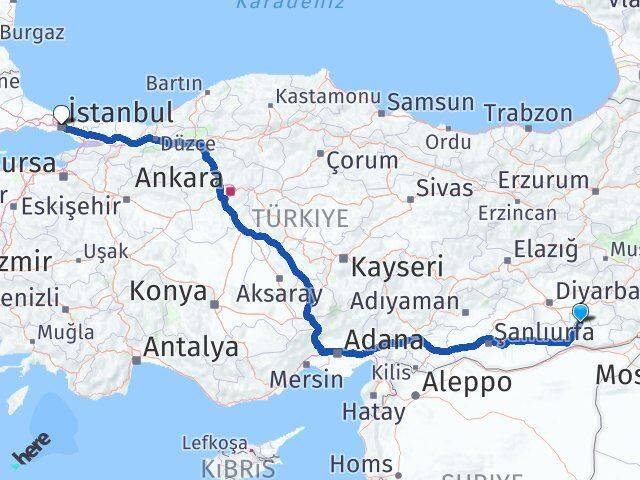 Mardin Savur İstanbul Arası Kaç Km - Yol Haritası