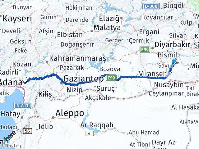 Mardin Savur Osmaniye Arası Kaç Km - Yol Haritası