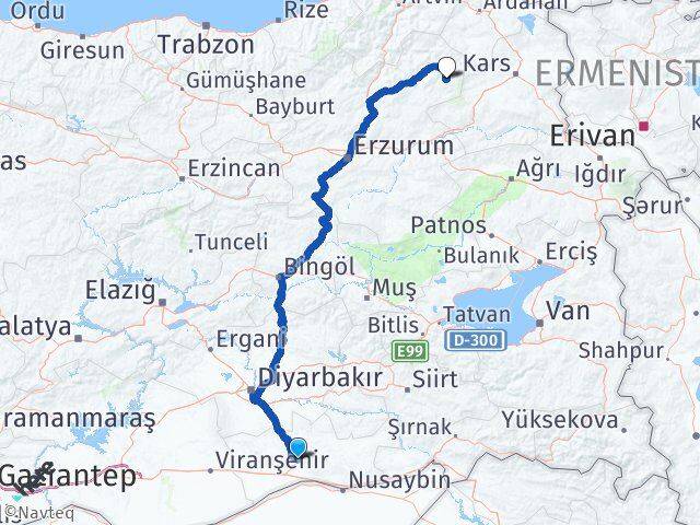 Mardin Şenkaya Erzurum Arası Kaç Km - Yol Haritası