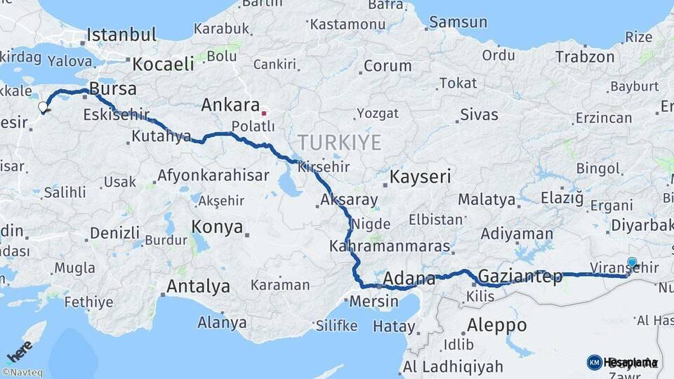 Mardin Susurluk Balıkesir Arası Kaç Km - Yol Haritası