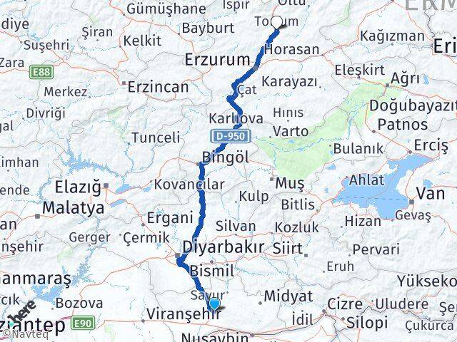 Mardin Tortum Erzurum Arası Kaç Km - Yol Haritası