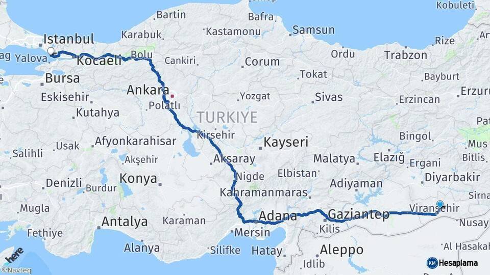 Mardin Tuzla İstanbul Arası Kaç Km - Yol Haritası