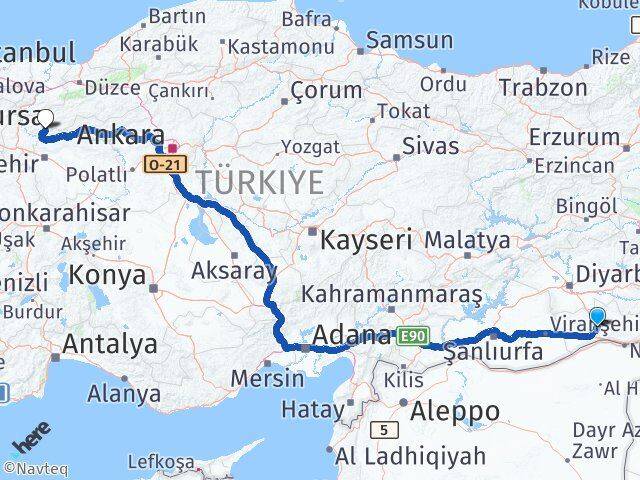 Mardin Yenipazar Bilecik Arası Kaç Km - Yol Haritası
