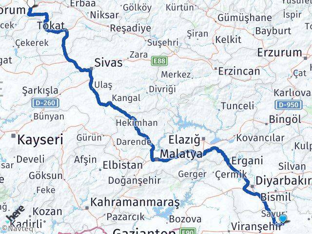 Mardin Yeşilli Amasya Arası Kaç Km - Yol Haritası