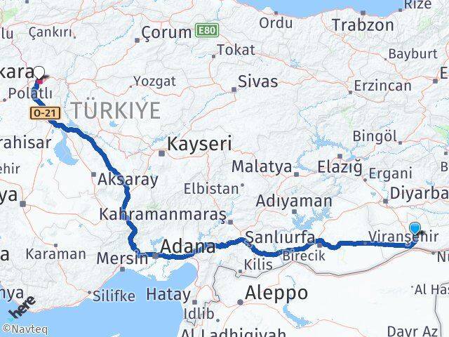 Mardin Yeşilli Ankara Arası Kaç Km - Yol Haritası