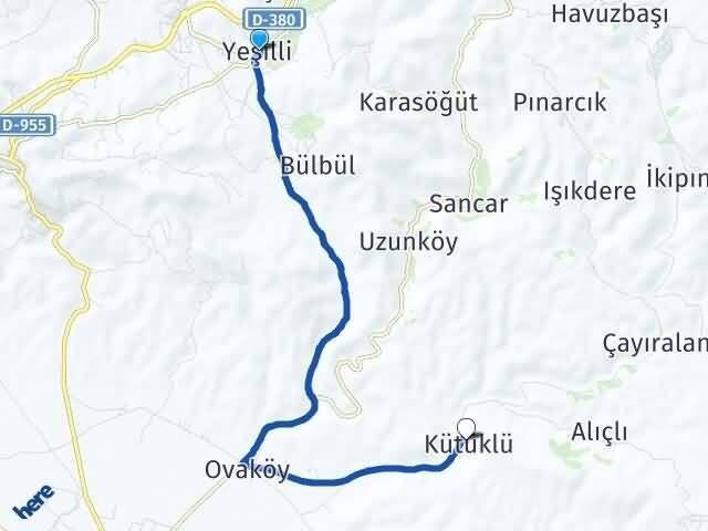 Mardin Yeşilli Kütüklü Yeşilli Arası Kaç Km - Yol Haritası
