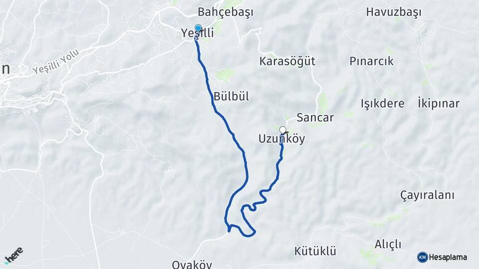 Mardin Yeşilli Uzunköy Yeşilli Arası Kaç Km - Yol Haritası