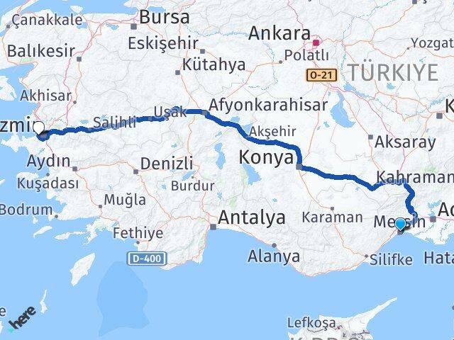 Mersin Balçova İzmir Arası Kaç Km - Yol Haritası